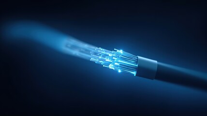 Fototapeta premium High-Speed Fiber Optic Cable: Digital Data Transmission, Network Technology, Futuristic Connectivity