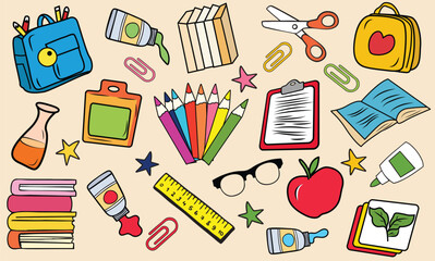 Back To School Vector Pattern With School Supplies
