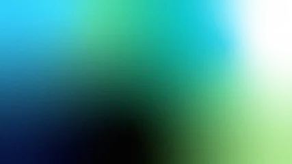 Fotobehang Ombre  Black dark blue cyan aqua emerald green teal lime yellow white retro abstract background. Color gradient ombre blend. Soft blur light glow. Vintage neon metallic. Grain noise mesh overlay.  © Background & Texture