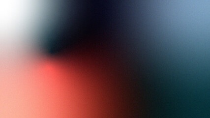  Black navy red coral teal cyan blue white retro abstract background. Color gradient ombre blend. Soft blur light flash. Vintage glow. Noise grain mesh. Old film style. Faded neon metallic tone.