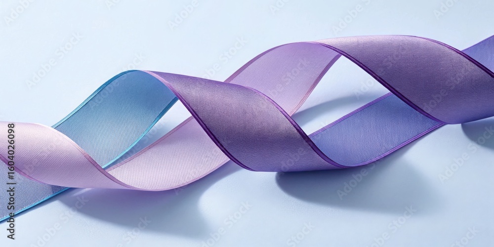 Poster curving ribbon with gradient colors isolated on transparent background