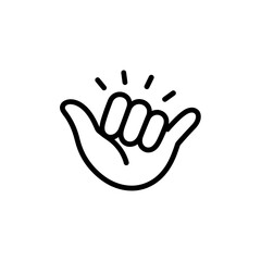 Fototapeta premium Action Hand Gesture Signifying Aloha Spirit in Minimalistic Design, Graphic Style