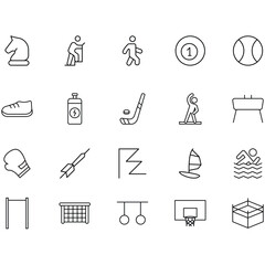 skiing icon, snowboarding icon, skating icon, surfing icon, gymnastics icon, archery icon, weightlifting icon, wrestling icon, fencing icon, martial arts icon, motor racing icon, car racing icon, hors