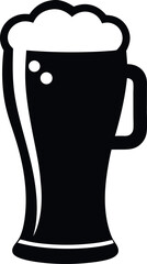  beer glass silhouette vector, beer mug black icon