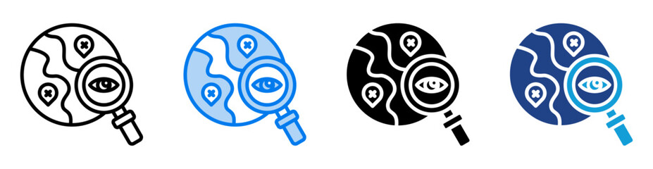 Obraz premium Exploration icon set multiple style collection