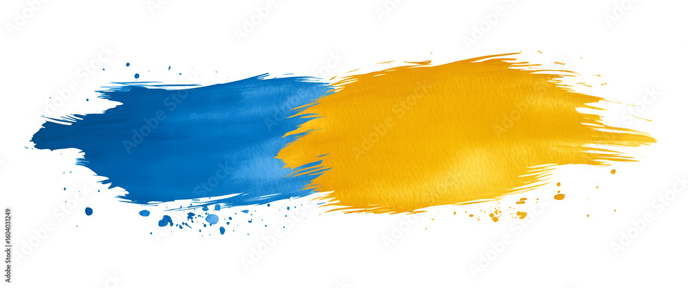 Poster blue and yellow abstract: a captivating blend of blue and yellow hues merges in an abstract composit