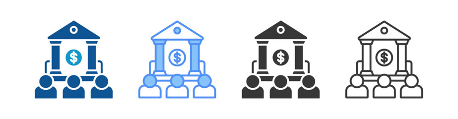 Banking Icon Set Multiple Style Collection