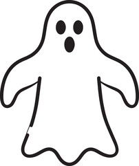 Creepy Halloween Ghost Icon in Black | Silhouette Art Illustration Vector Format