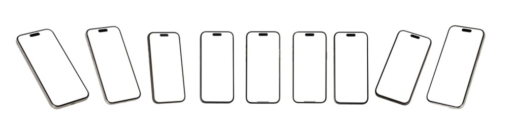 Smart phone Mockup  new generation isolated screen Transparent of PNG image for Infographic Business web site design app advertise Mobile phone app user experience UX or app UX