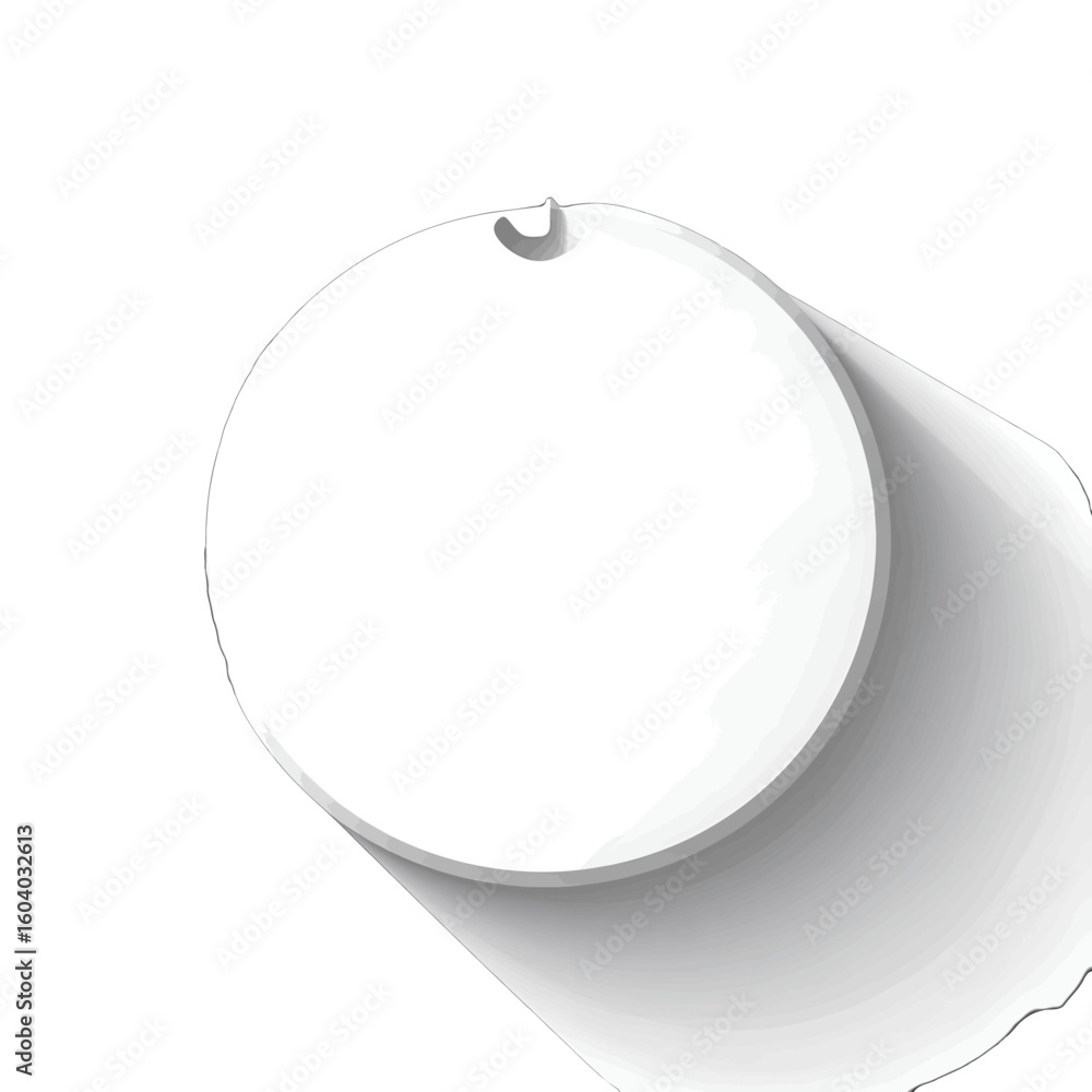 Poster isolated white round circle with shadow on white background depicting simple geometric shape for cre