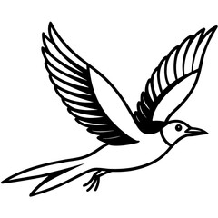 Fototapeta premium Flying Bird Silhouette vector