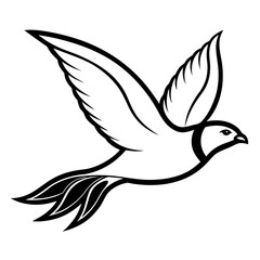 Fototapeta premium Flying Bird Silhouette vector