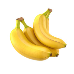 Two ripe yellow bananas isolated on transparent background