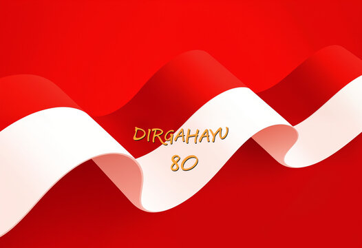 Background Bendera Merah Putih Dirgahayu 80 Minimalis