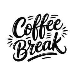 Obraz premium Coffee Break Hand Lettering Vector Illustration