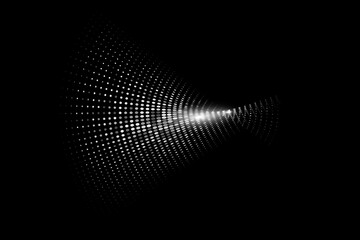 An abstract point design element. A black and white image of a wave with many dots. Futuristic, abstract background. Vector EPS 10.