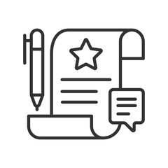 Article, icon in line design. Article, writing, content, journalism, text, blog, editorial on white background vector. Article, editable stroke icon