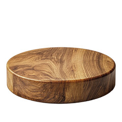 Wooden minimal podium empty display isolated on transparent background