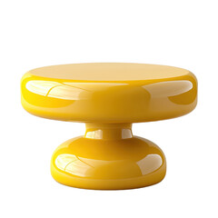 Yellow glossy pedestal designed for retail displays isolated on transparent background