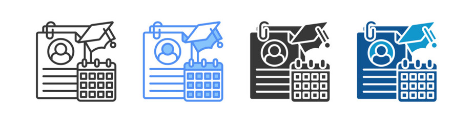 Curriculum Icon Set Multiple Style Collection