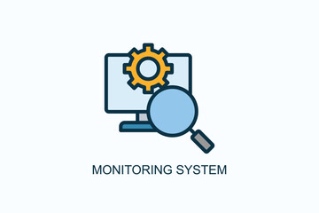 Monitoring System Icon Or Logo Isolated Vector Illustration