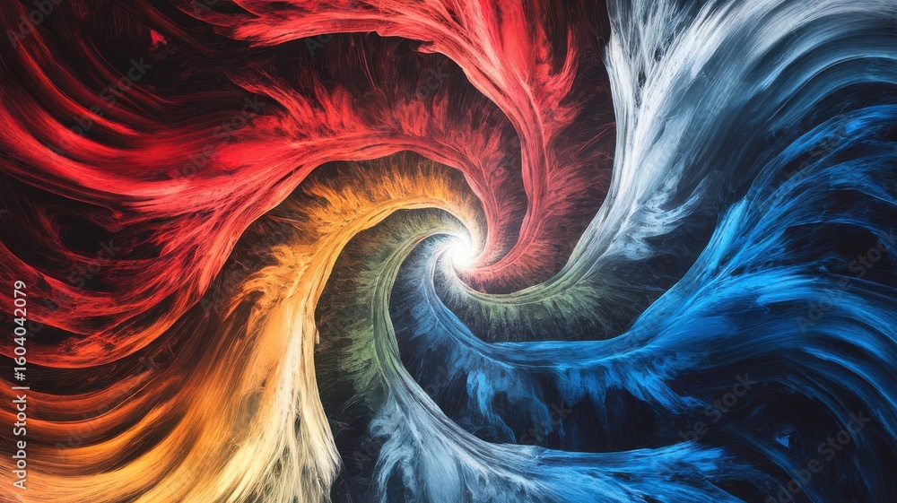 Aufkleber dynamic spectrum spiral with vibrant color variations and luminous center