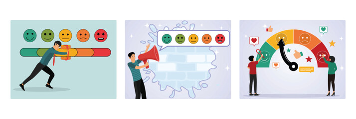 Customer feedback concept. Customer satisfaction survey. Reaction or survey.
