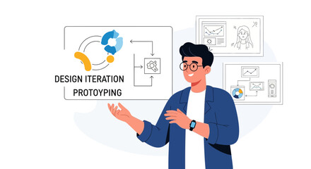 Obraz premium Explaining Design Iteration And Prototyping Development To The Team