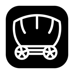 Wagon Icon Button Vintage Transport Symbol for UI Design