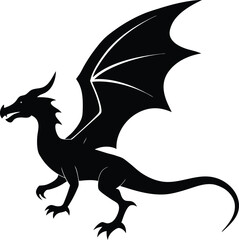 Fototapeta premium Majestic Silhouette of a Mythical Dragon Ready to Take Flight new 2025 trendy