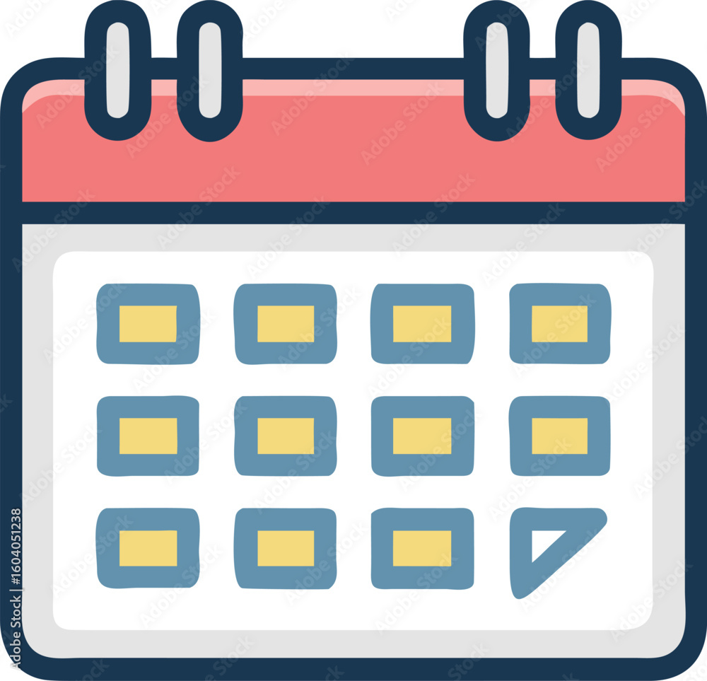 Aufkleber calendar icon with dates and triangle planning schedule