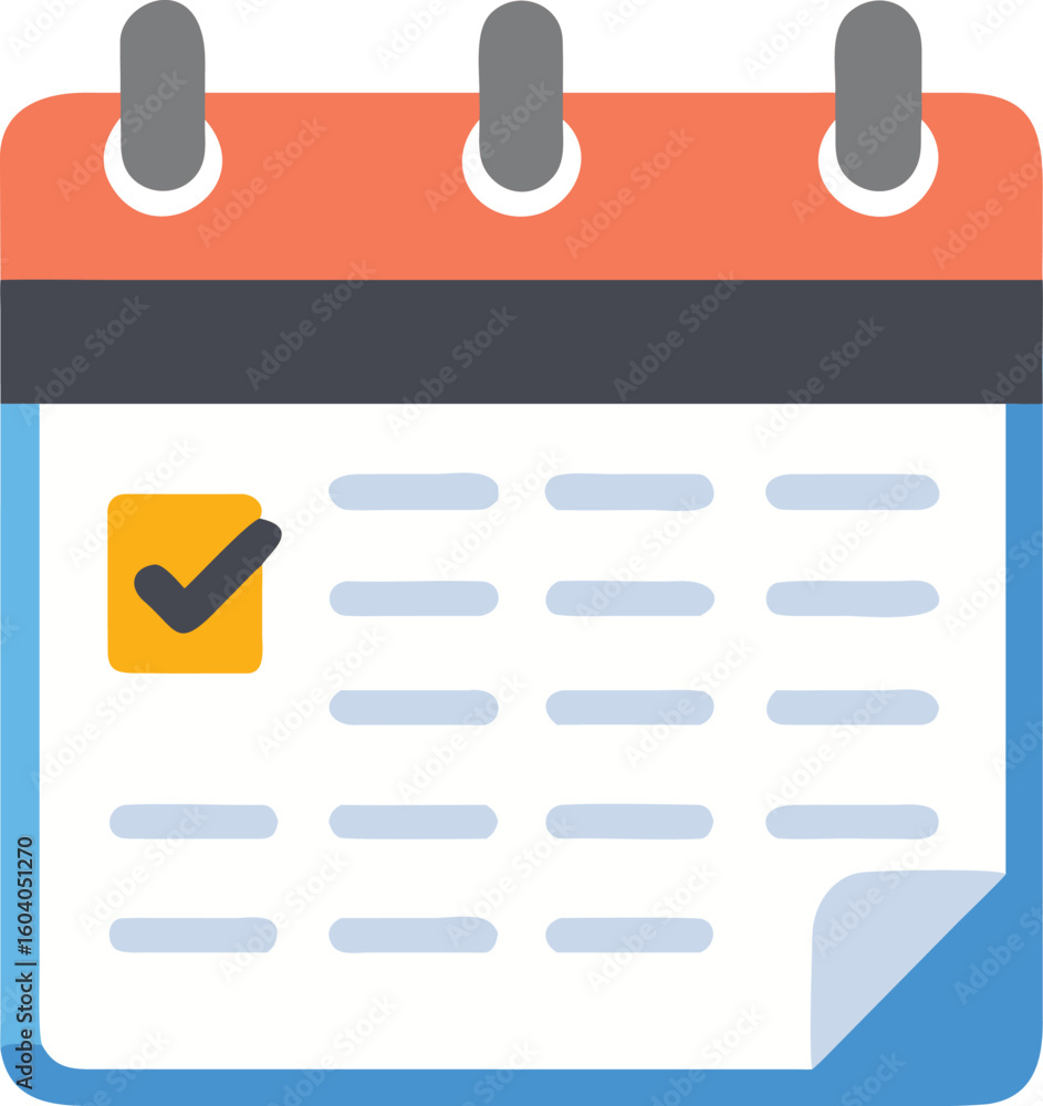Poster calendar with checked item checklist date