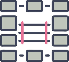 Rectangular boxes connected by lines diagram connection