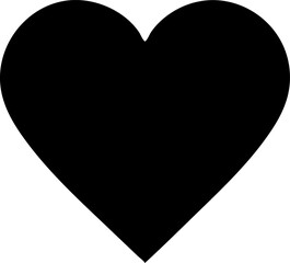 Solid Black Heart Silhouette on White Background Representing Love, Emotion, and Simplicity