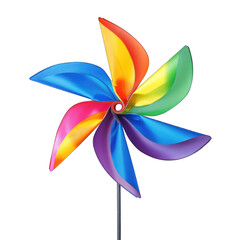 Vibrant colorful pinwheel, outlined in dark