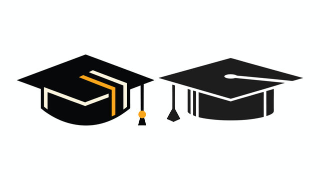 Graduation cap and diploma icon representing education and academic achievement vector isolated design