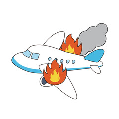 炎上する飛行機