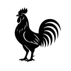 Vector Illustration of a Proud Rooster Silhouette**