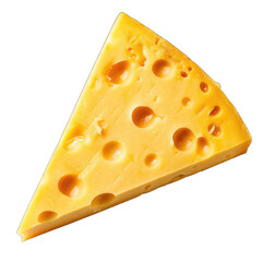 Cheese triangle, golden hue, holes