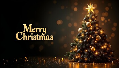 An elegant and stylized Christmas tree decorated entirely with white and gold ornaments and lights, on a clean background.

