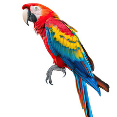 Fototapeta premium Vibrant macaw portrait against black background