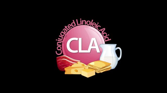 Conjugated Linoleic Acid Animation With Dairy and Meat Icons