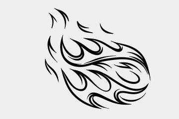 Outline Flame Set Hand Drawn Vector Image