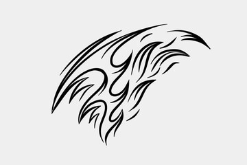 Outline Flame Set Hand Drawn Vector Image