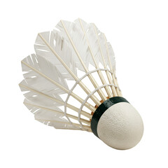 White badminton shuttlecock with feathers for playing sports game activity