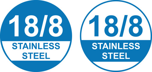 Stainless Steel Quality Mark – 18/8 Metal Icon for Product Branding