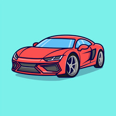 Naklejka premium Illustration Super Car. Vector Illustration Sport Car.