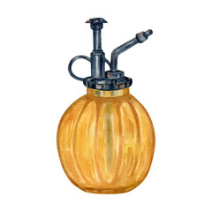 Watercolor vintage garden water sprayer for flowers