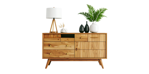 A charming vintage room features a brown wooden table with flowers and a green plant in a pot, creating a cozy home design