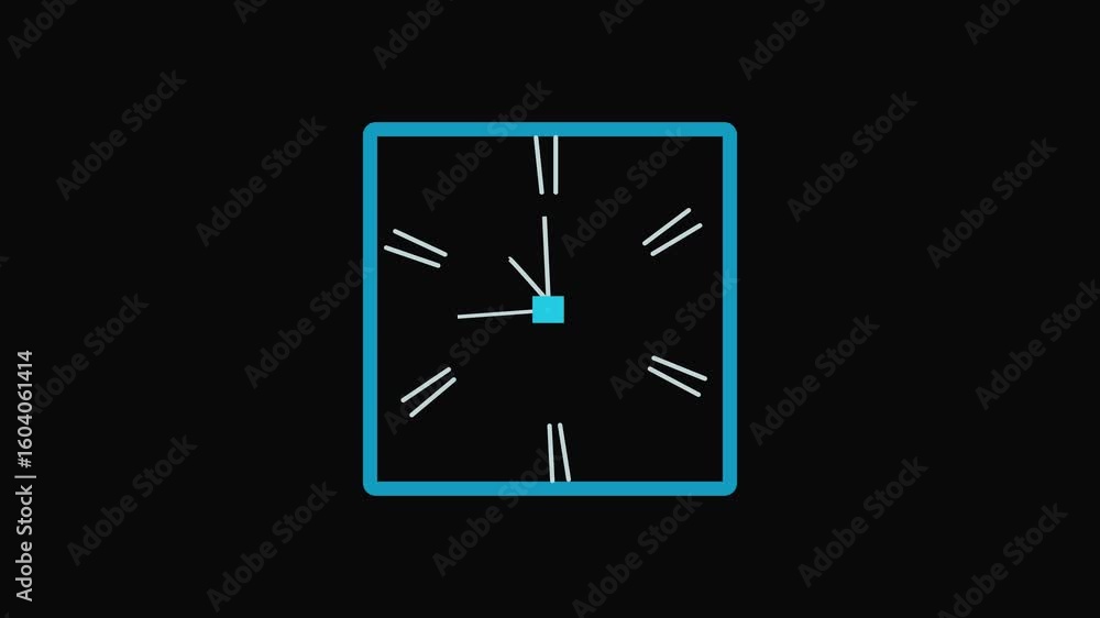 Poster looping animation of a ticking wall clock on a black background. clean and classic time-related visu